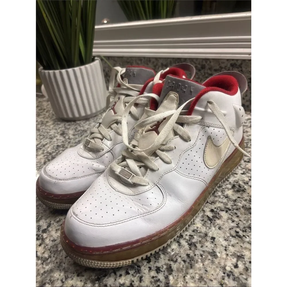 Nike Air Jordan Fusion 6 White and Red High-Top Sneakers